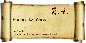 Rechnitz Anna névjegykártya